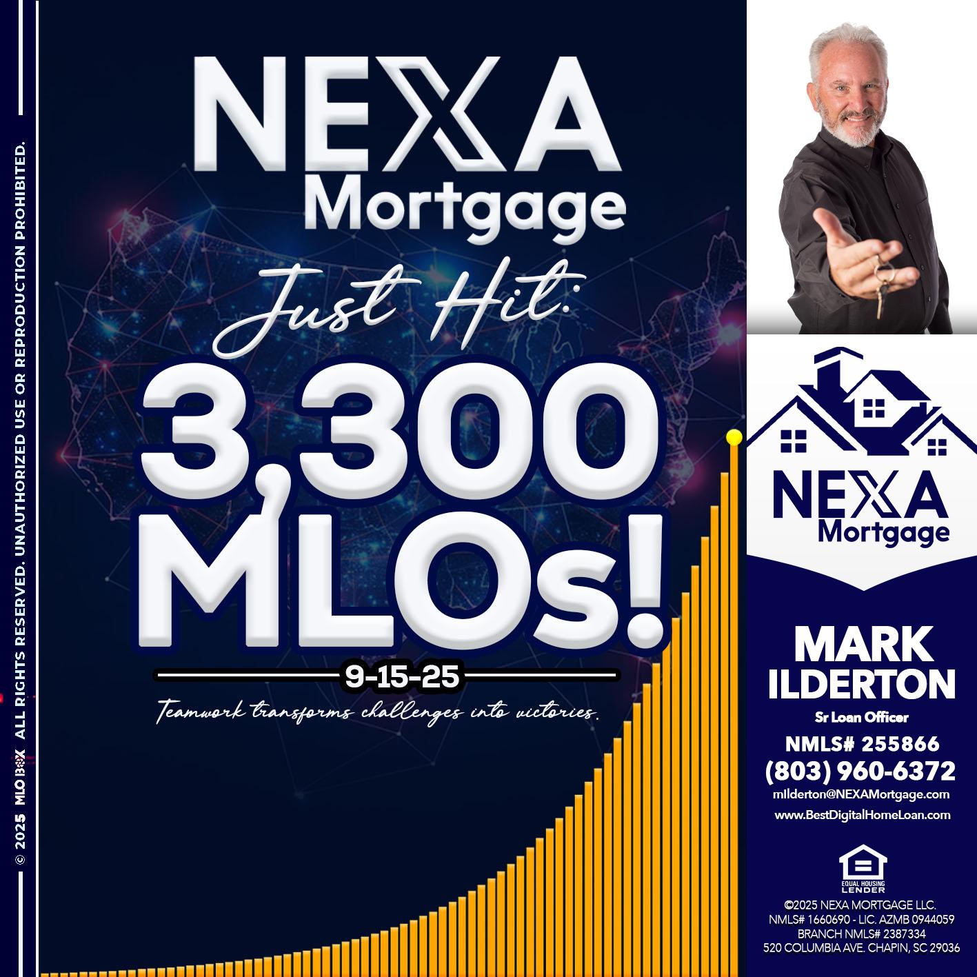 NEXA JUST HIT 3300 MLOS - Mark Ilderton -Sr Loan Officer