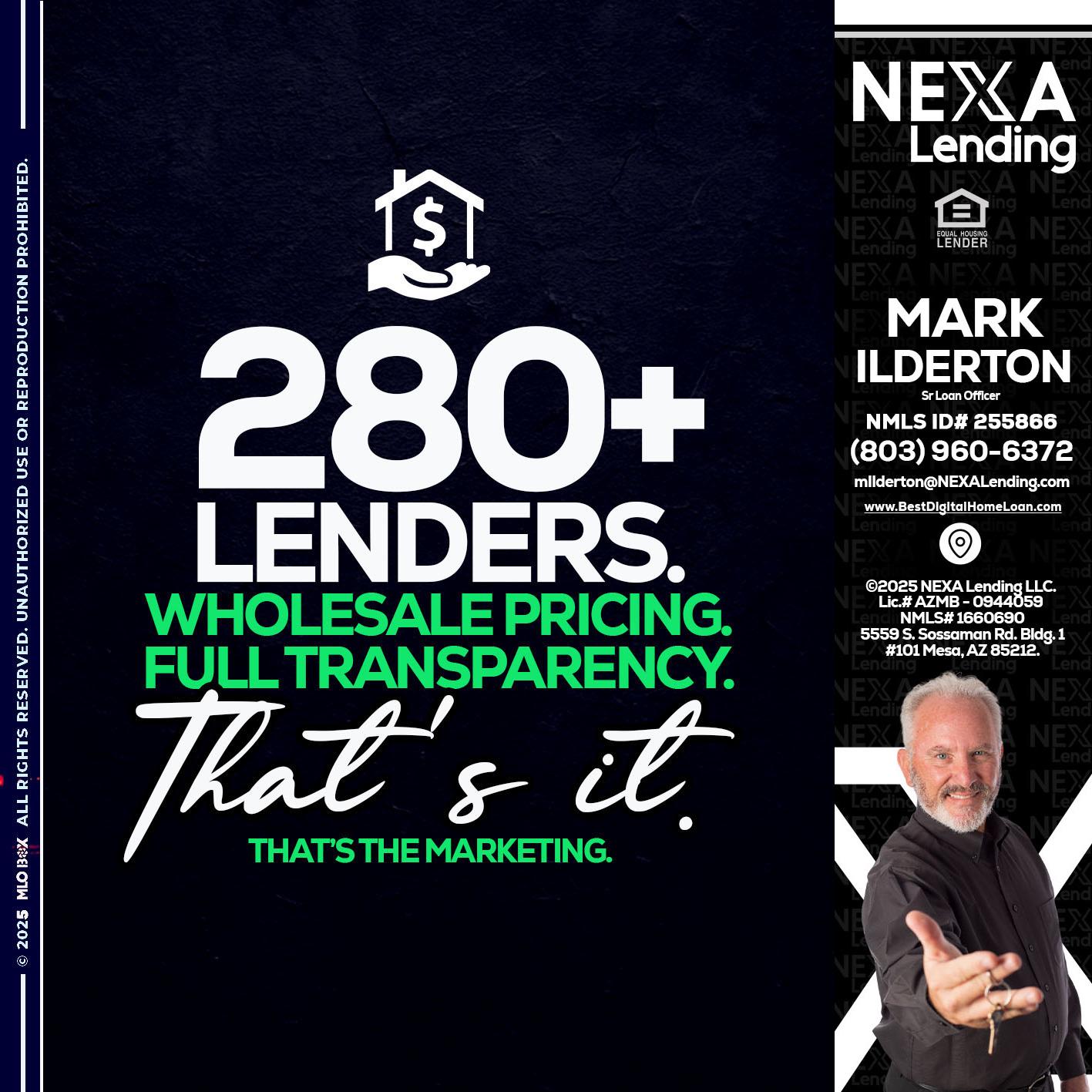 280+ LENDERS - Mark Ilderton -Sr Loan Officer