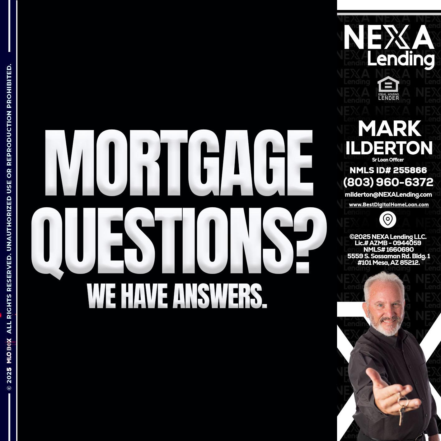 mortgage questions - Mark Ilderton -Sr Loan Officer