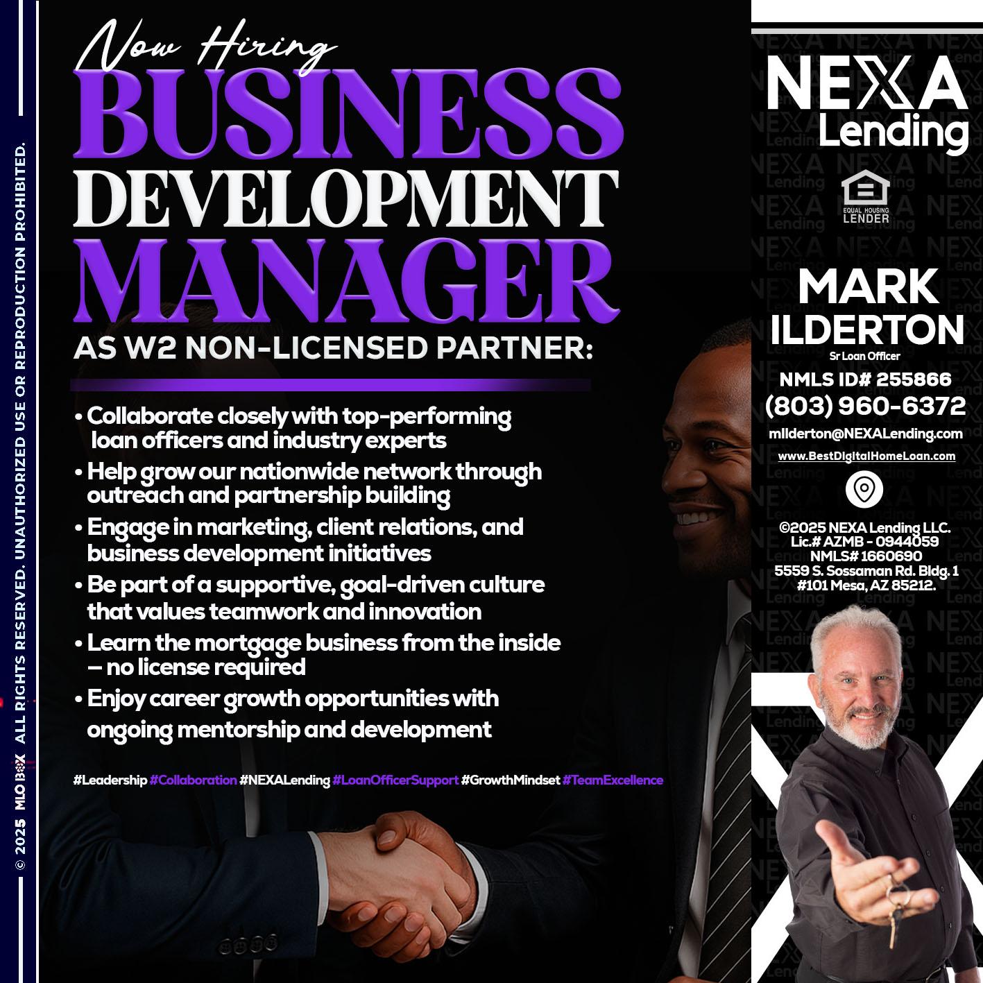 NOW HIRING - Mark Ilderton -Sr Loan Officer