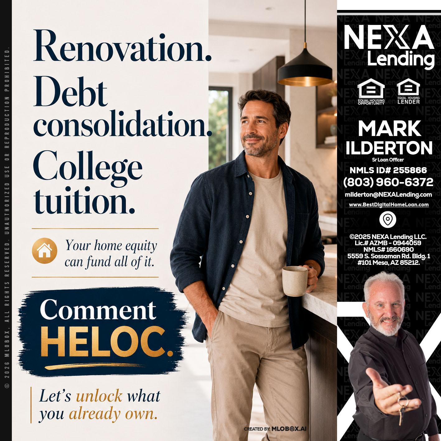 RENOVATION DEBT - Mark Ilderton -Sr Loan Officer