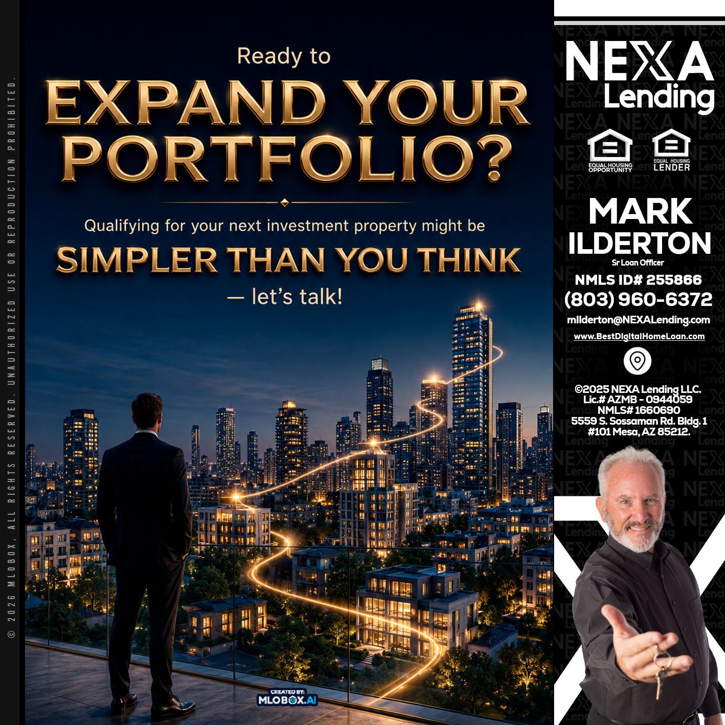 expand you portfolio - Mark Ilderton -Sr Loan Officer