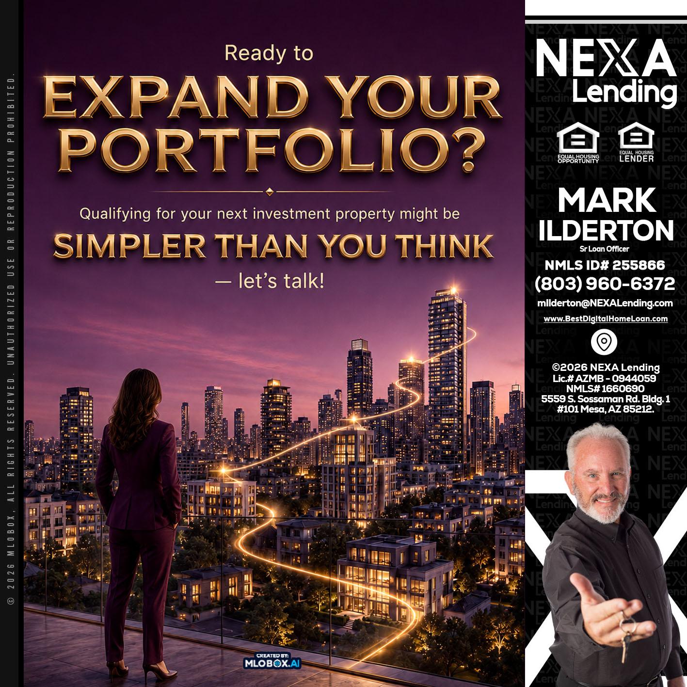 EXPAND YOUR PORTFOLIO - Mark Ilderton -Sr Loan Officer