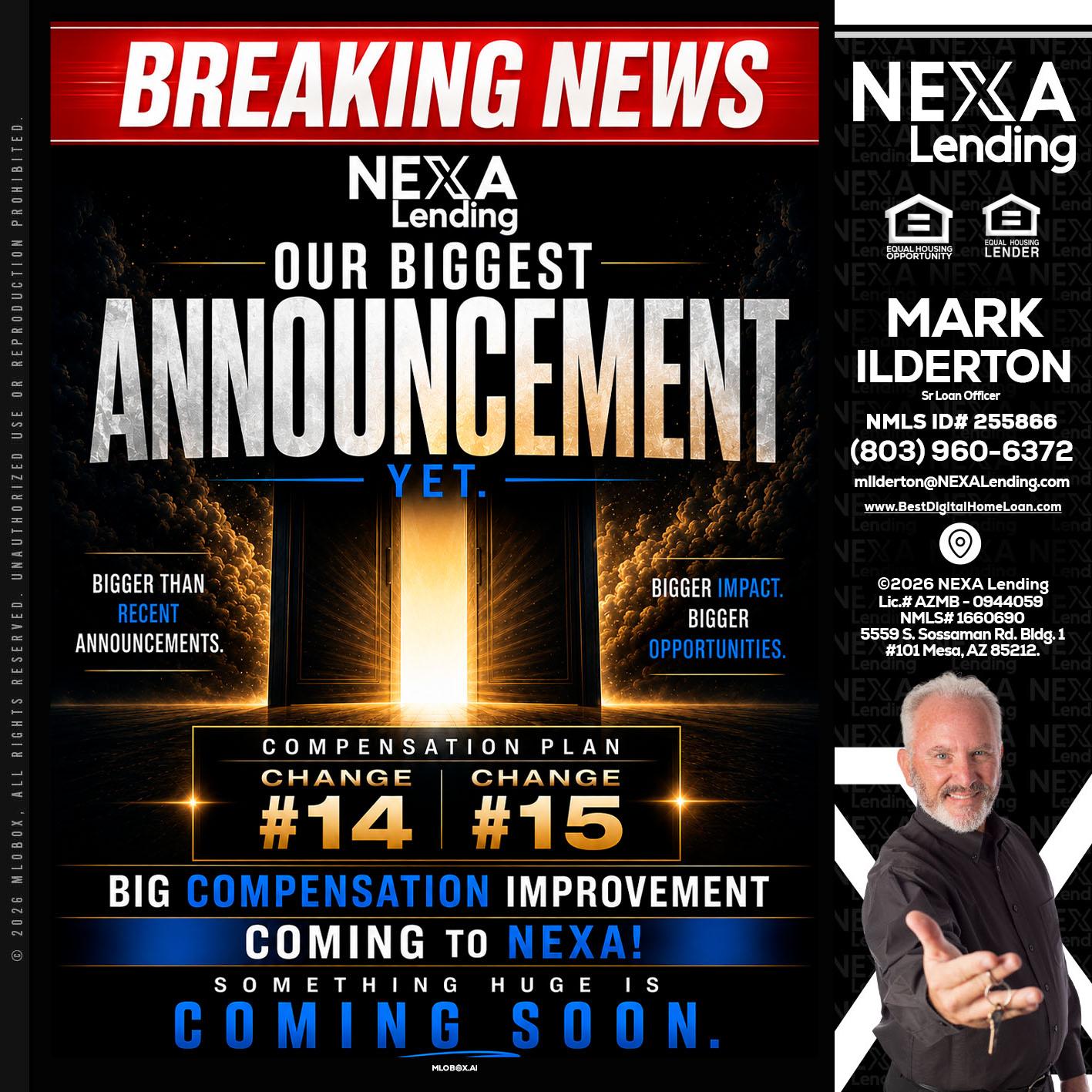 BREAKING NEWS - Mark Ilderton -Sr Loan Officer