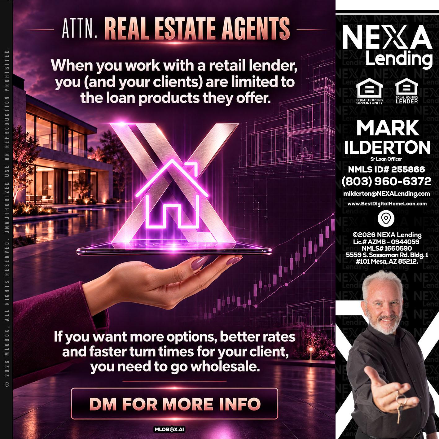 REAL ESTATE AGENTS - Mark Ilderton -Sr Loan Officer