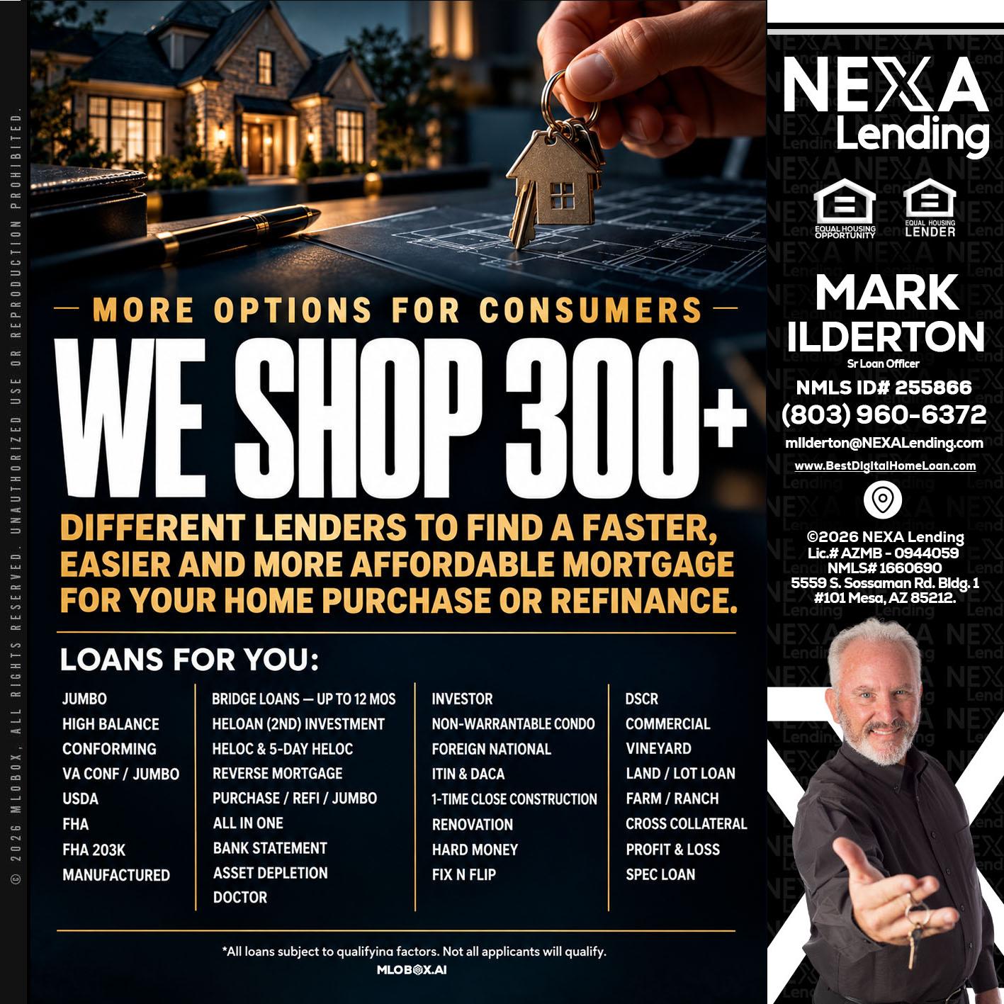 WE SHOP 300+ - Mark Ilderton -Sr Loan Officer