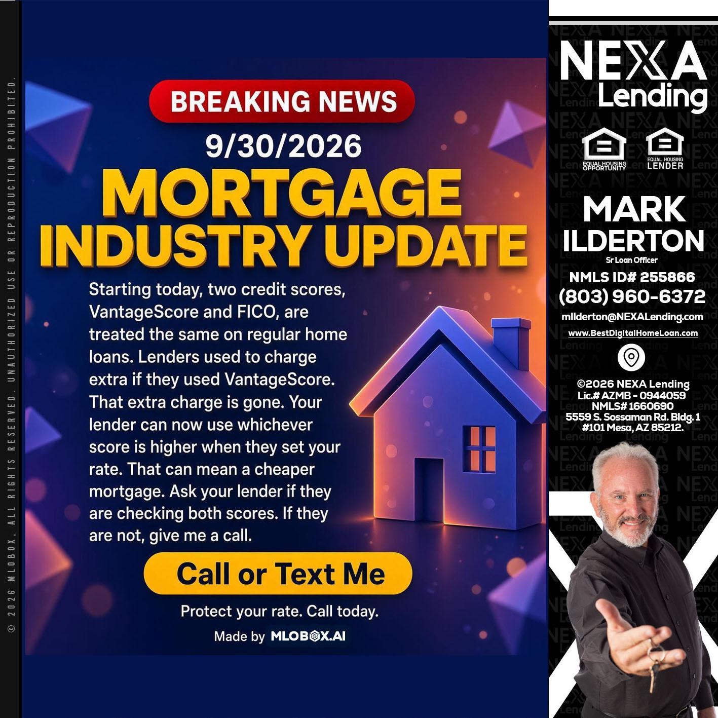 BREAKING NEWS - Mark Ilderton -Sr Loan Officer