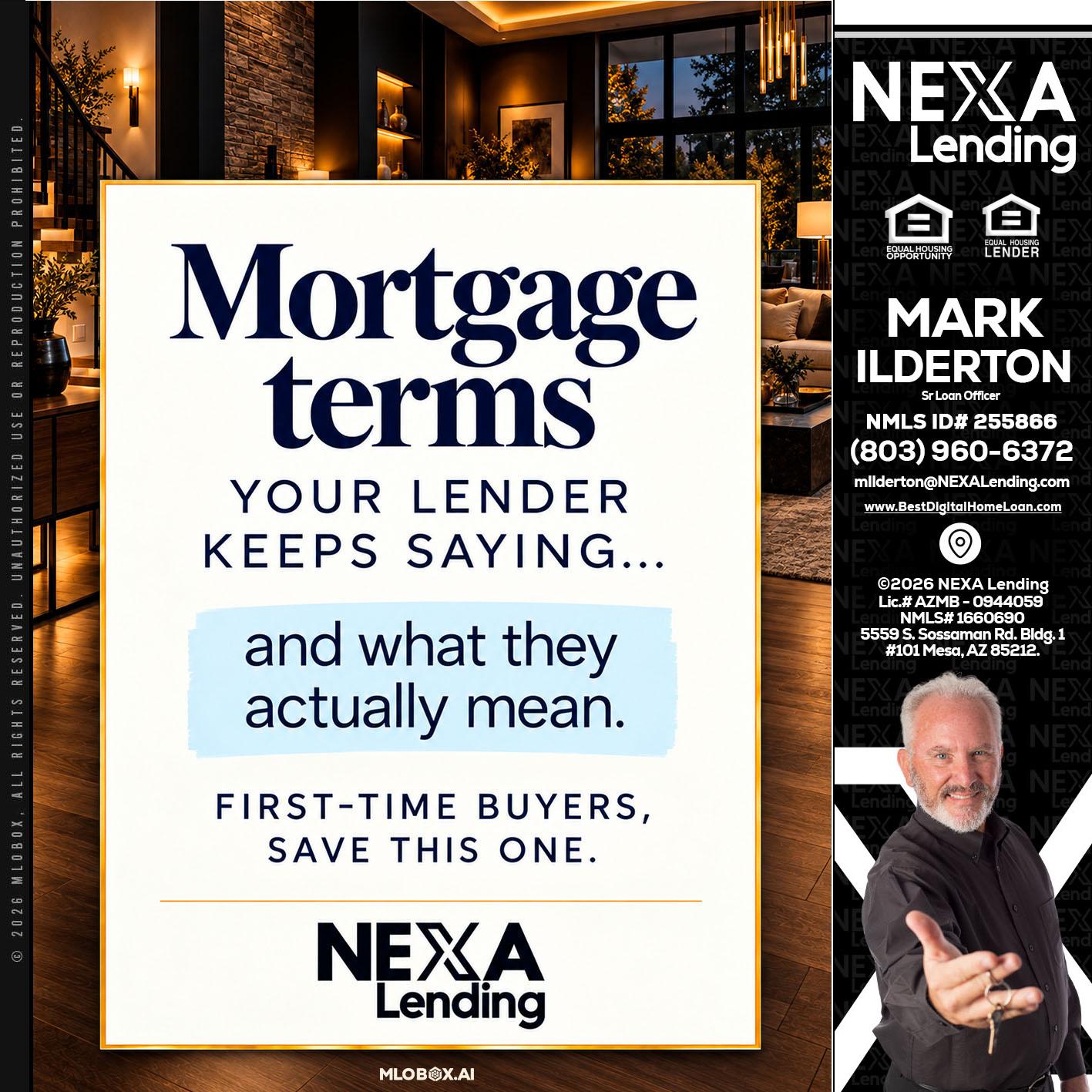 mortgage terms - Mark Ilderton -Sr Loan Officer