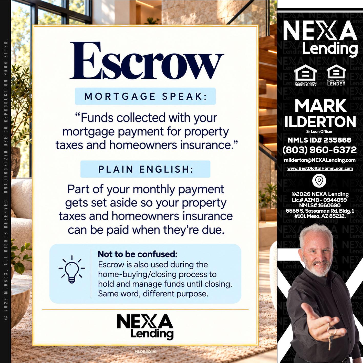 ESCROW - Mark Ilderton -Sr Loan Officer