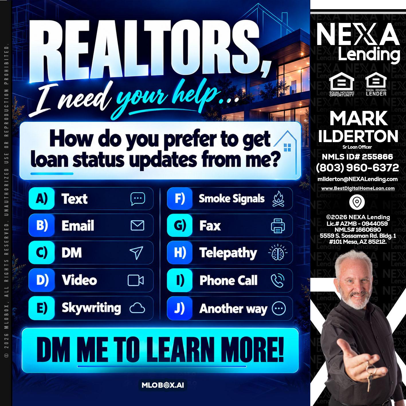 REALTORS - Mark Ilderton -Sr Loan Officer