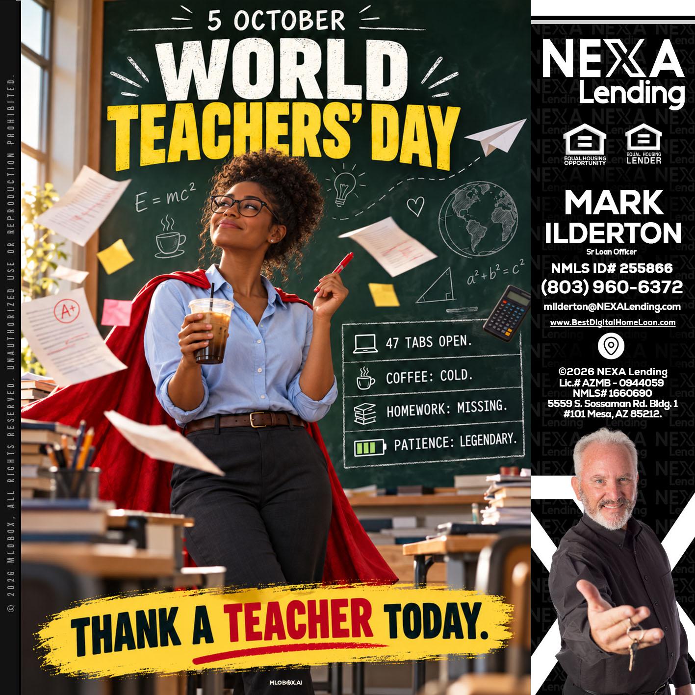 world teacher day - Mark Ilderton -Sr Loan Officer